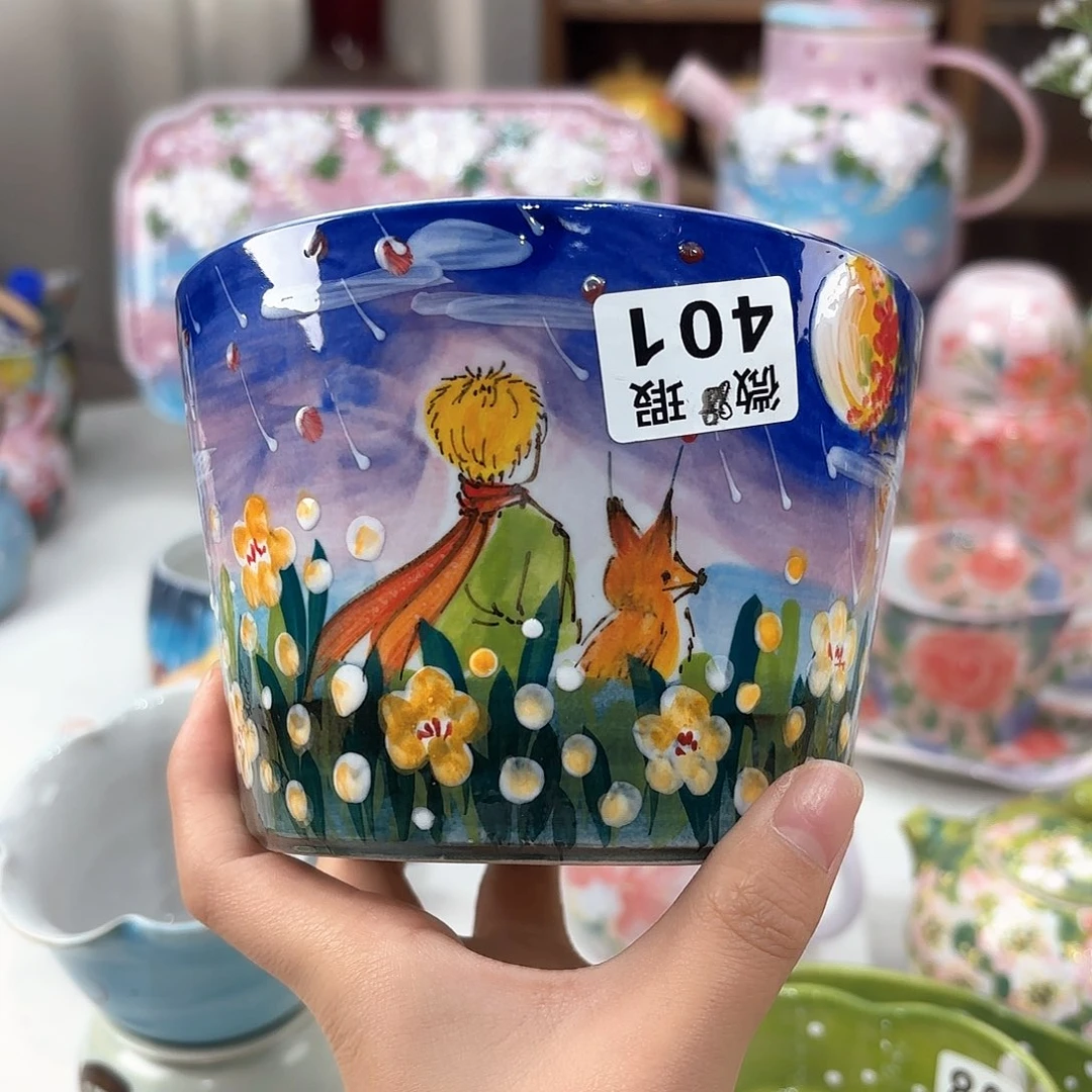 景德镇手绘高温釉下彩陶瓷茶具