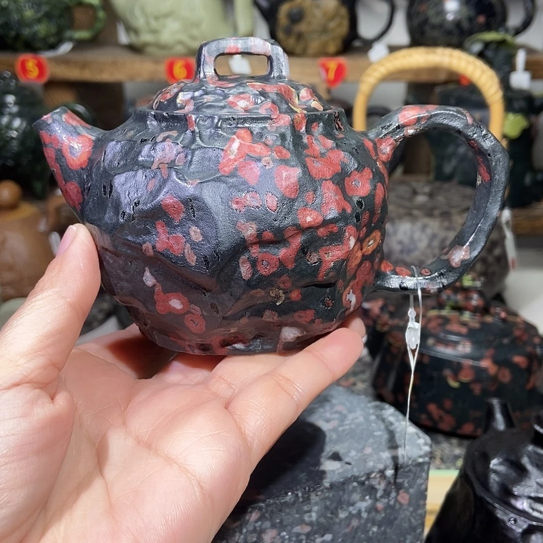 安山玉梅花玉随形壶260CC