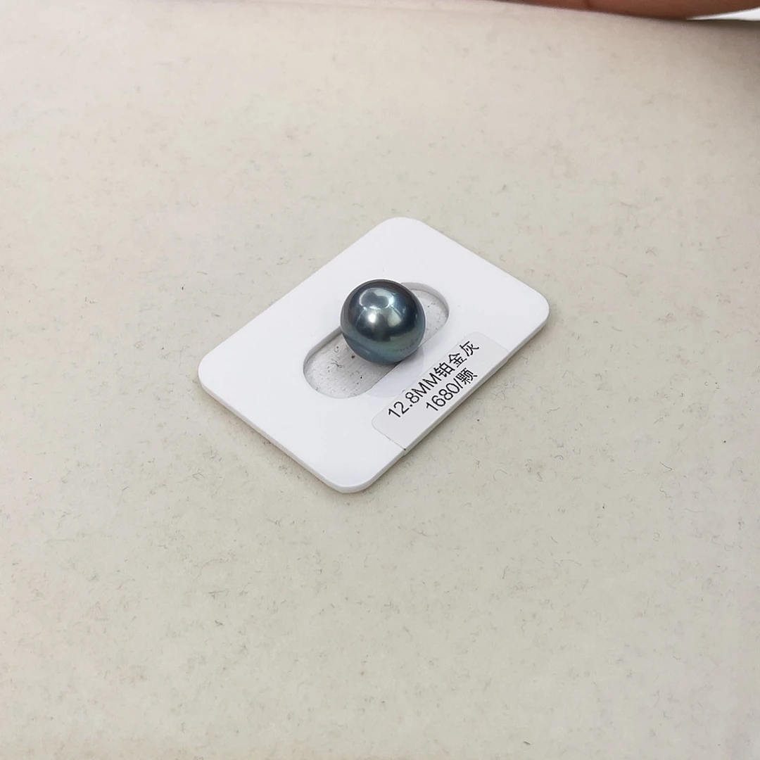 海水珍珠颈饰未镶嵌罖***?12-13mm铂金灰单珠