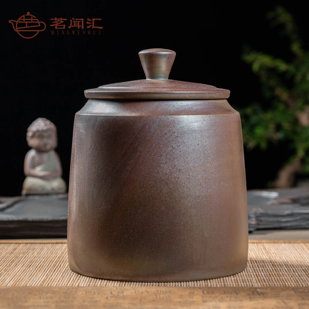 建水紫陶-古法全手工壶-柴烧紫泥茶罐-茶壶茶具