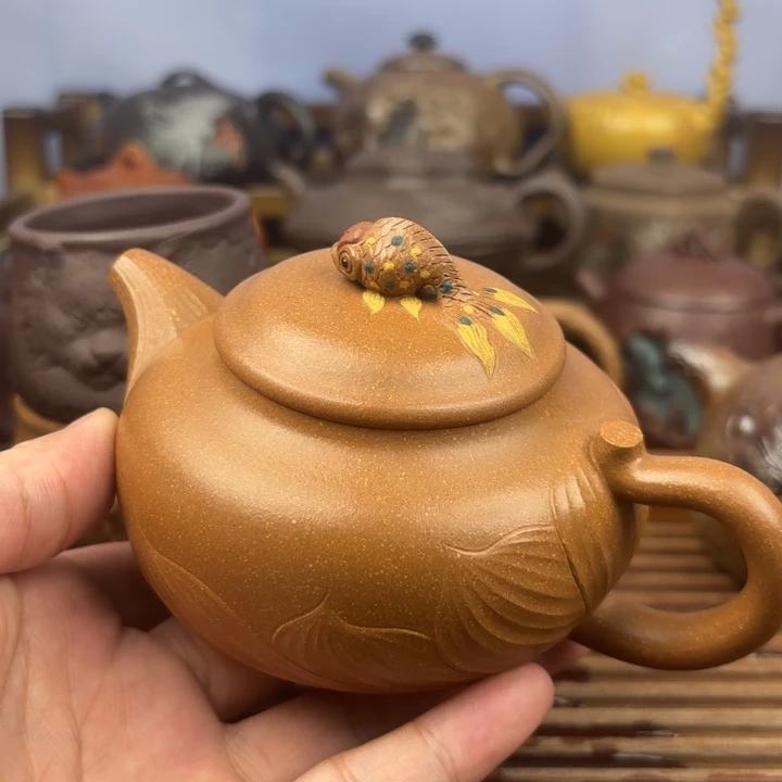 茶壶紫砂金玉满堂黄降坡原矿220c