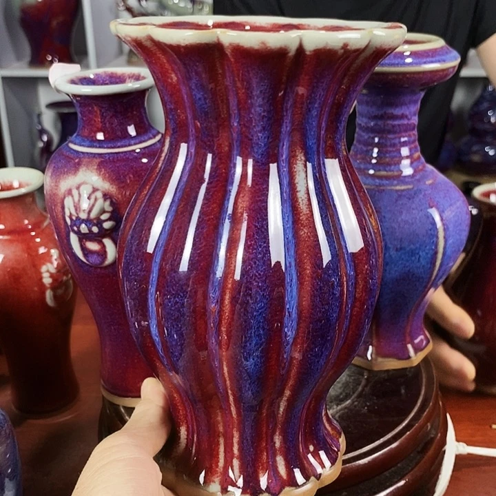 瓷片尚峰钧窑作品摆件