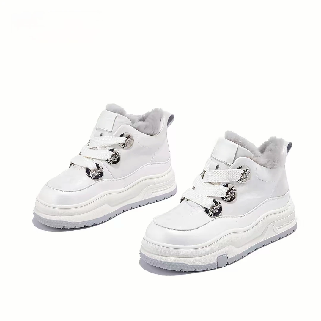 增高5厘米新中式厚绒兔毛雪地靴2025冬季新款东北保暖大棉鞋女靴