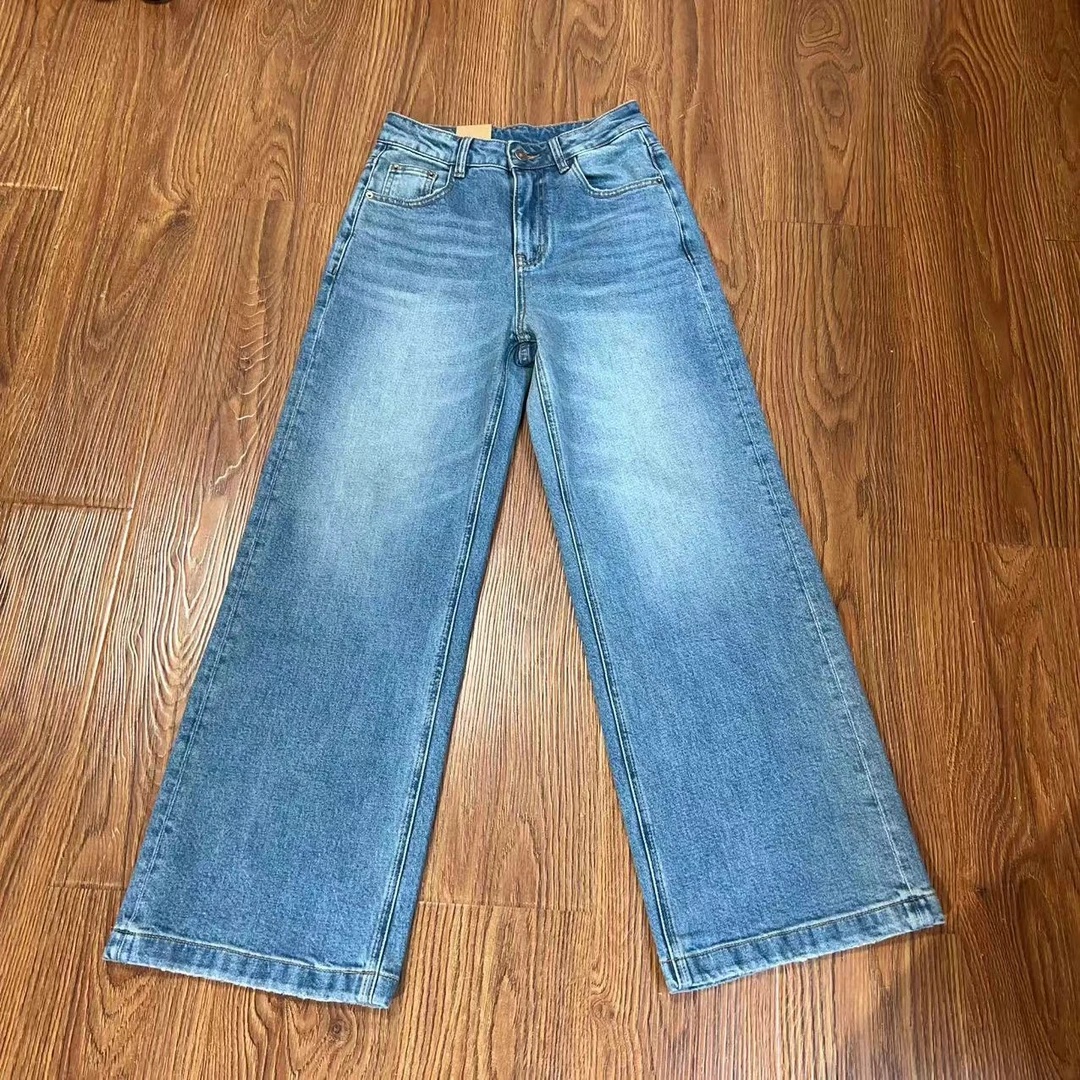 【那尚新品】宽松显瘦直筒阔腿牛仔裤