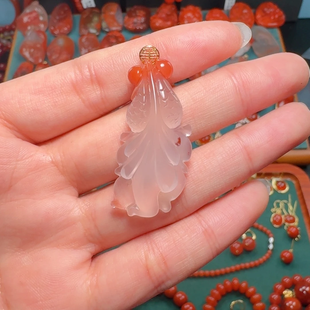 南红玛瑙南红3918K金镶嵌