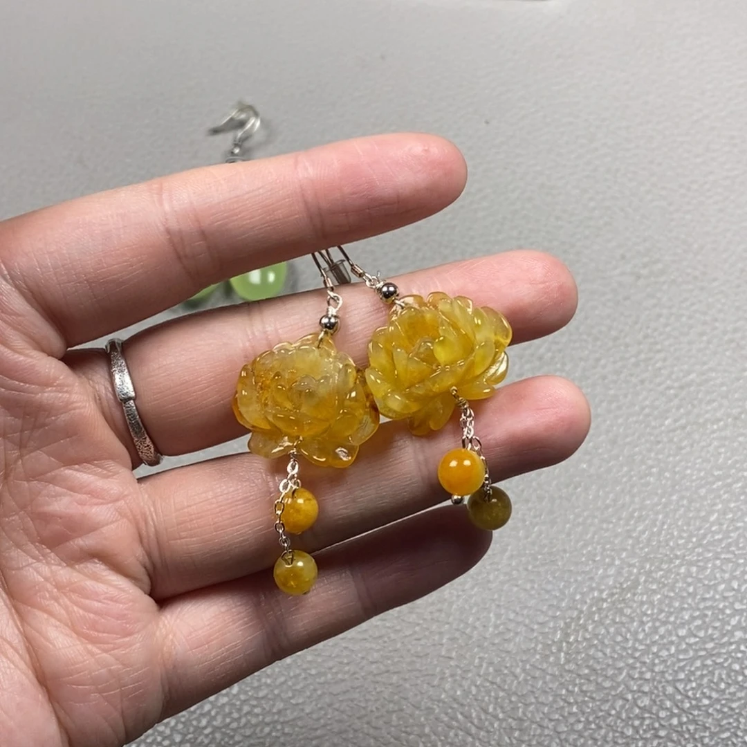 蛇纹石玉未镶嵌挂件耳饰耳环项链