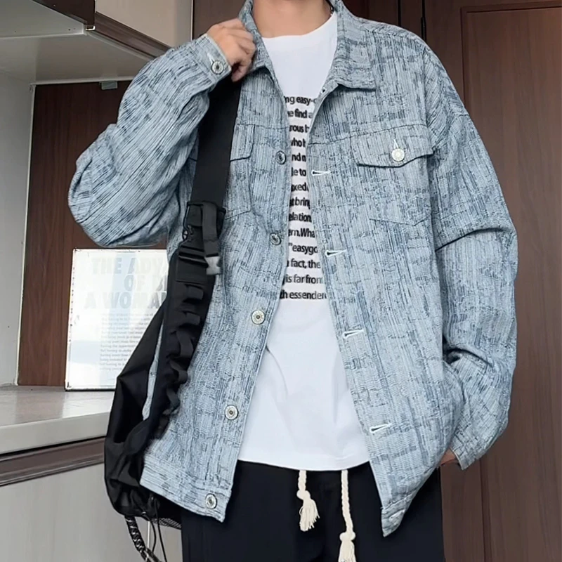 牛仔外套男士春秋季潮牌ins情侣棒球服秋装褂子雅痞高街夹克上衣