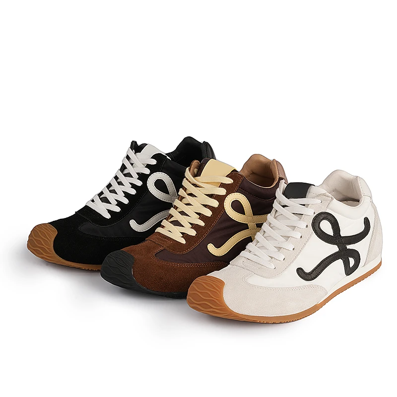 LEREUSSI小个子内增高5公分德训鞋女休闲板鞋新款情侣运动阿甘鞋