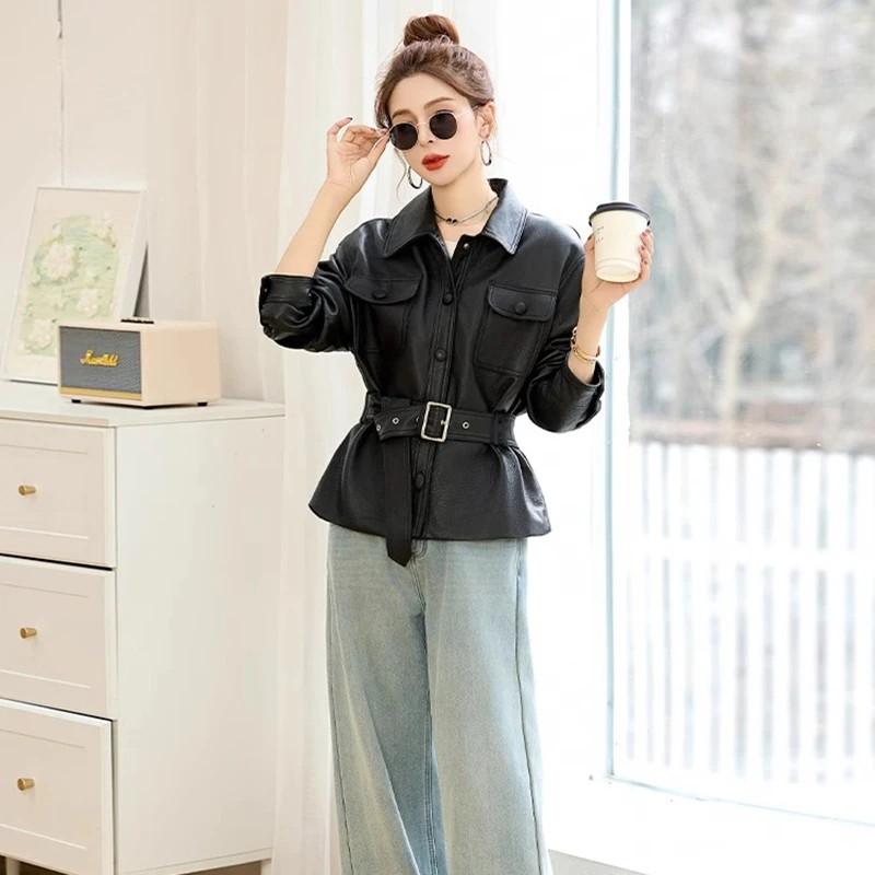 韩版洋气甜酷小个子时尚外套皮衣女士2025春季新款小众设计感上衣