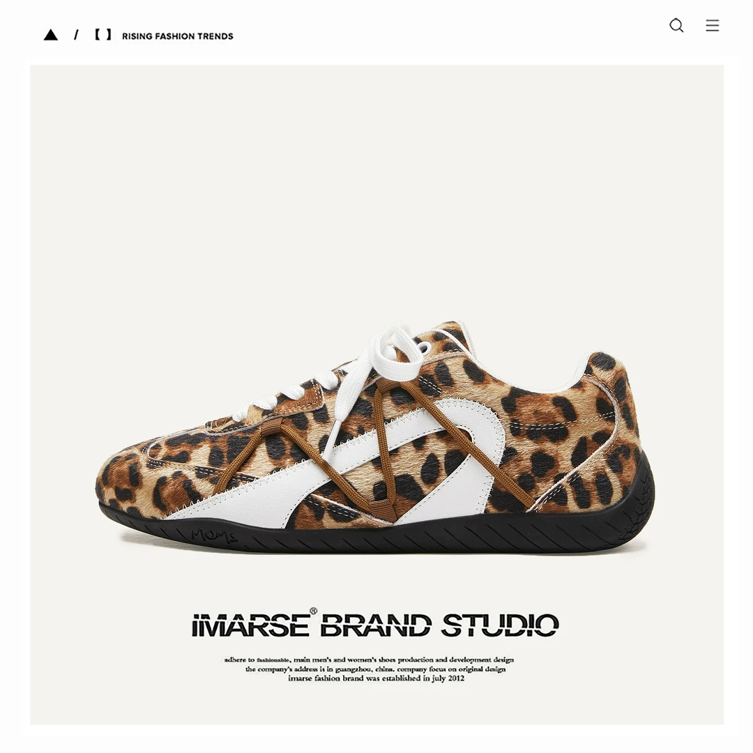 CPOZ小众设计师豹纹赛车鞋休闲百搭德训鞋男女情侣款板鞋男