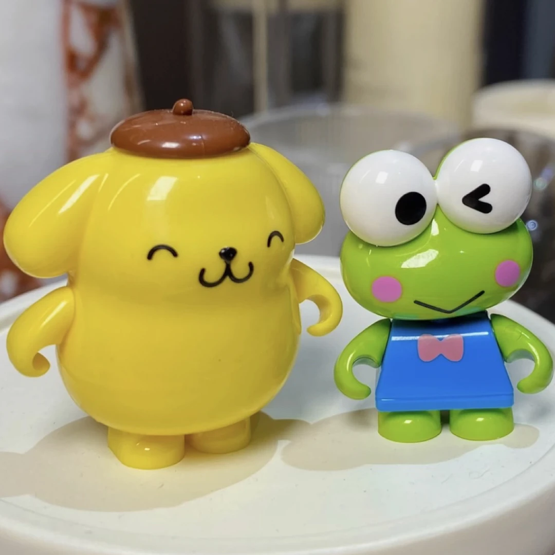 美谷正版三丽鸥kitty绝版大眼蛙布丁狗库洛米积木手办