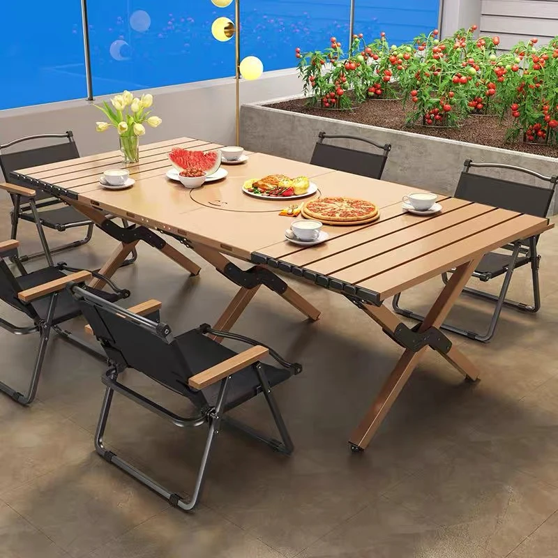 户外露营野炊蛋卷烧烤桌家用烤肉地摊商用桌子围炉煮茶折叠便携桌