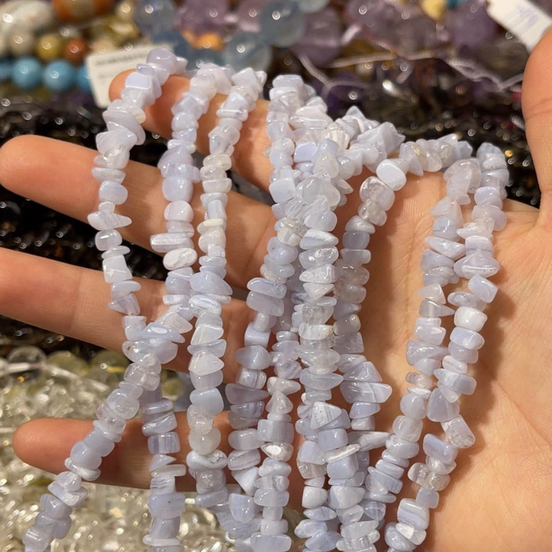 玛瑙/玉髓散珠蓝纹玛瑙碎石
