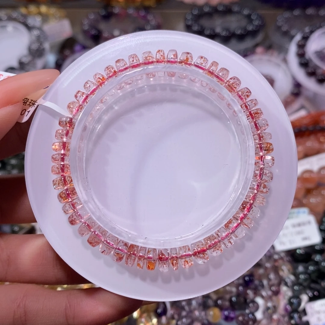 水晶手串未镶嵌金草莓算盘珠6+