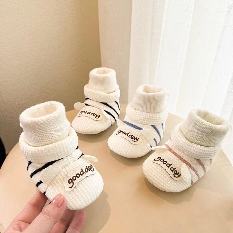 婴儿学步鞋子软底春秋冬季0一1岁新生男女宝宝8-10个月不掉布鞋袜
