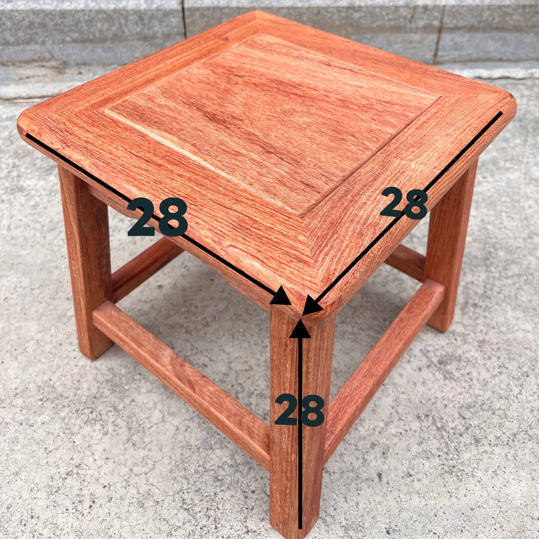 【白胚】赞比亚花梨福贵凳小四方凳28×28×28