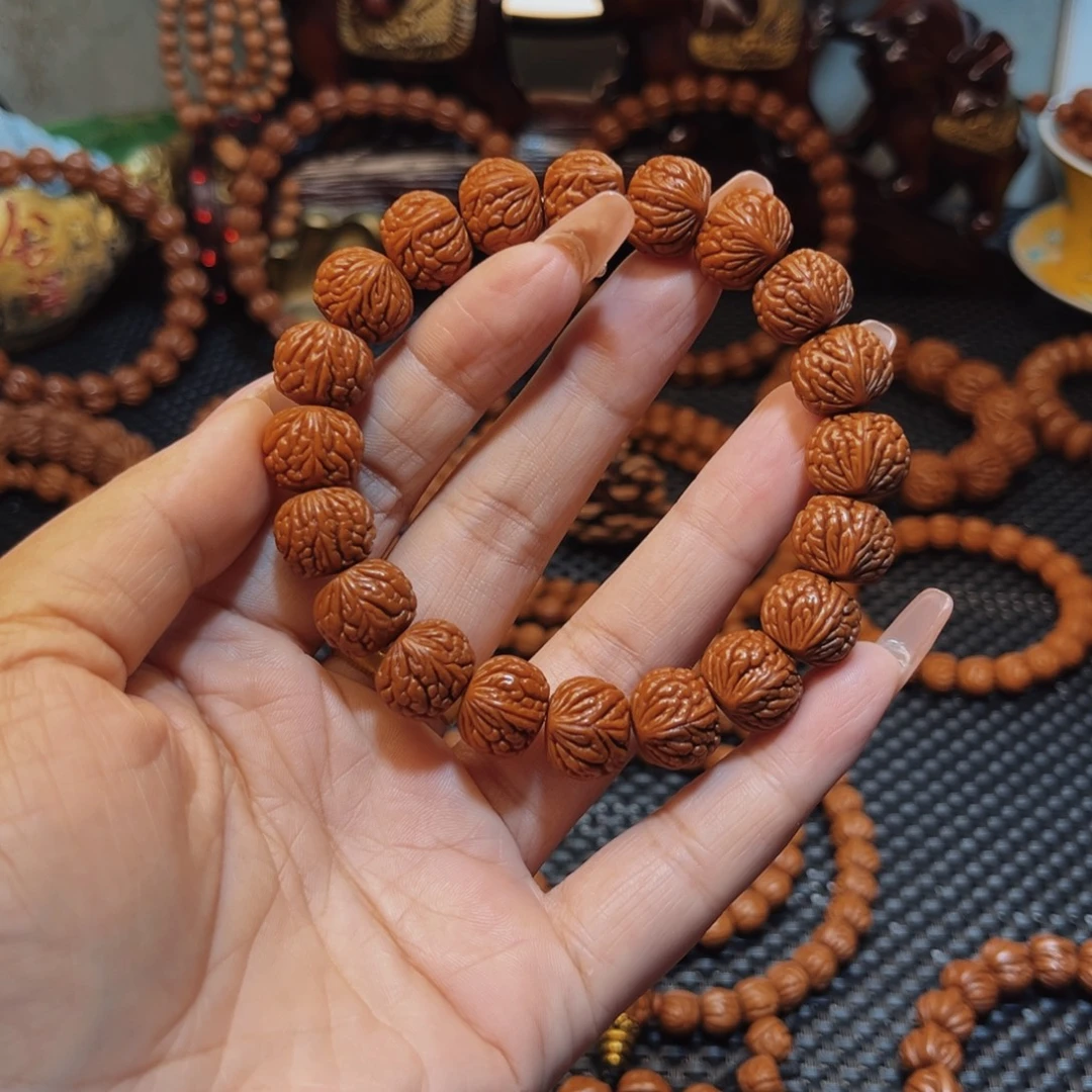 手串桃核14野生籽红皮荔枝