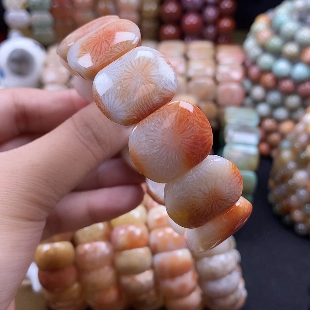 硅化珊瑚（珊瑚玉）未镶嵌手牌 双十一大破价 冰彩 大永生花 12