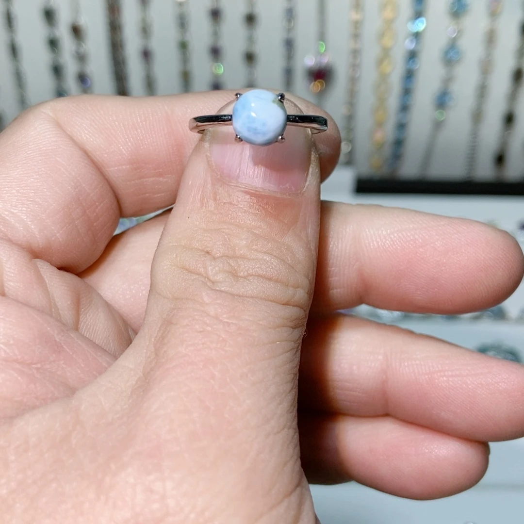 绿水晶戒指银S925镶嵌