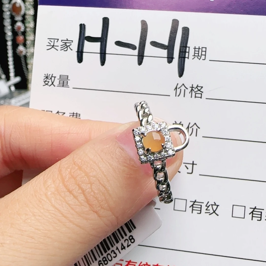 银S925镶嵌戒指翡翠