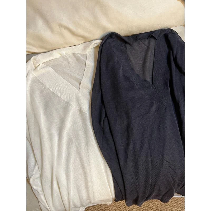 JSR studio  V领简约针织宽松长袖上衣