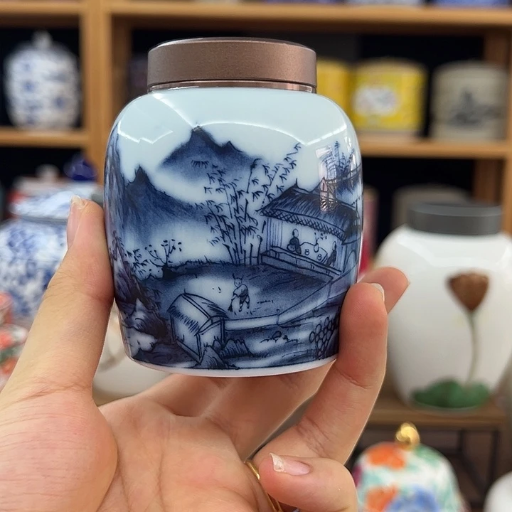 瓷片茶叶罐密封罐陶瓷