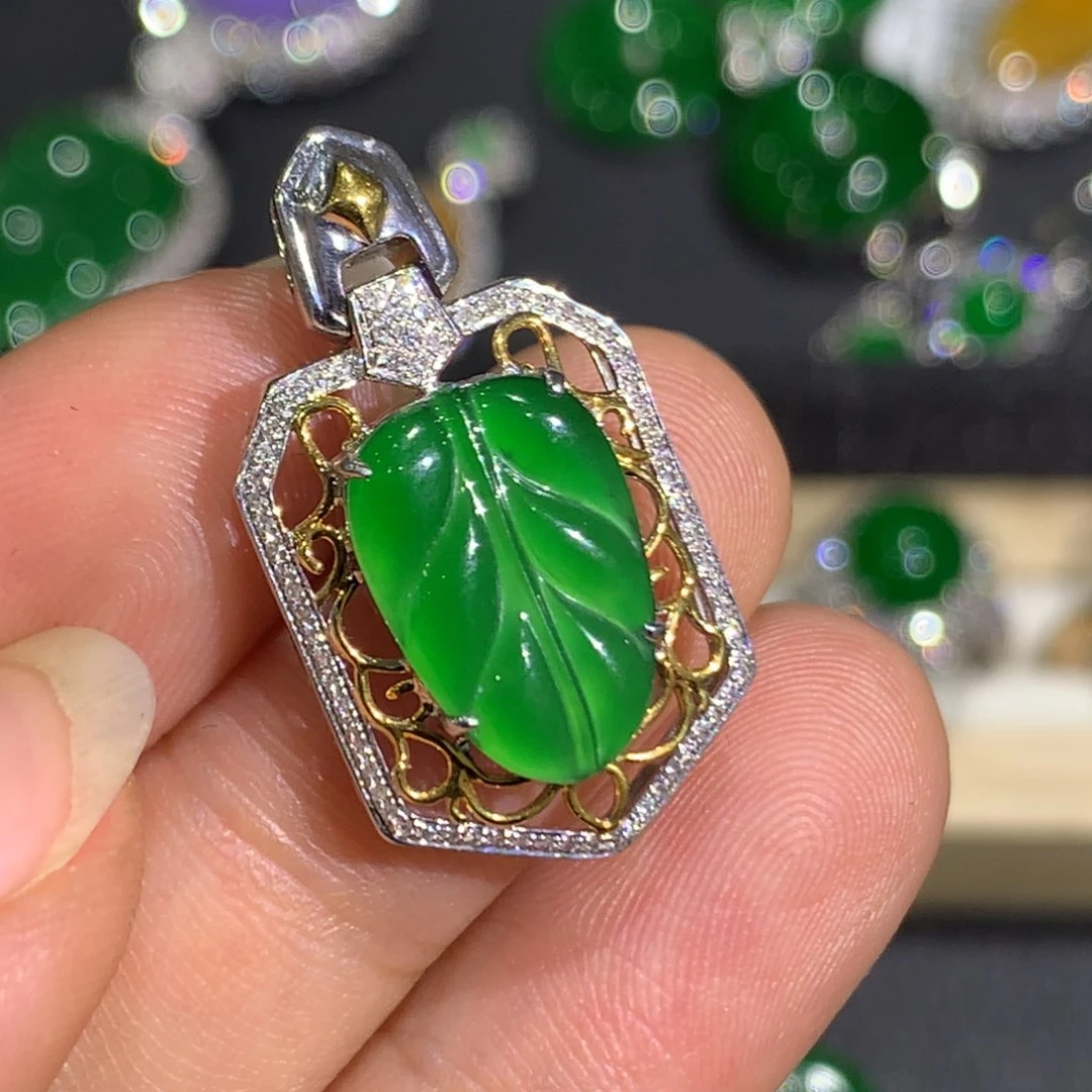 翡翠颈饰18K金镶嵌8、