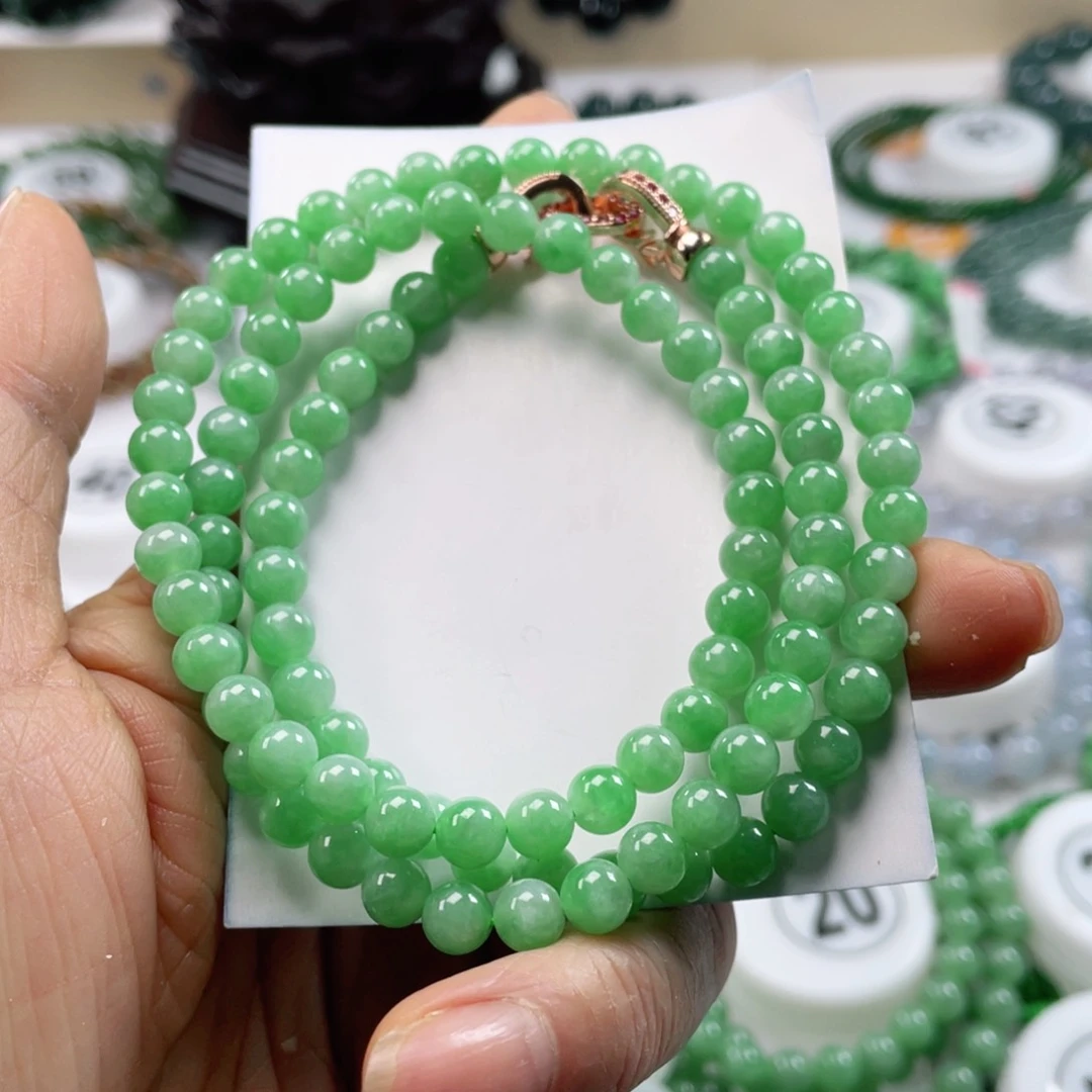 翡翠手链未镶嵌天然翡翠项链6mm