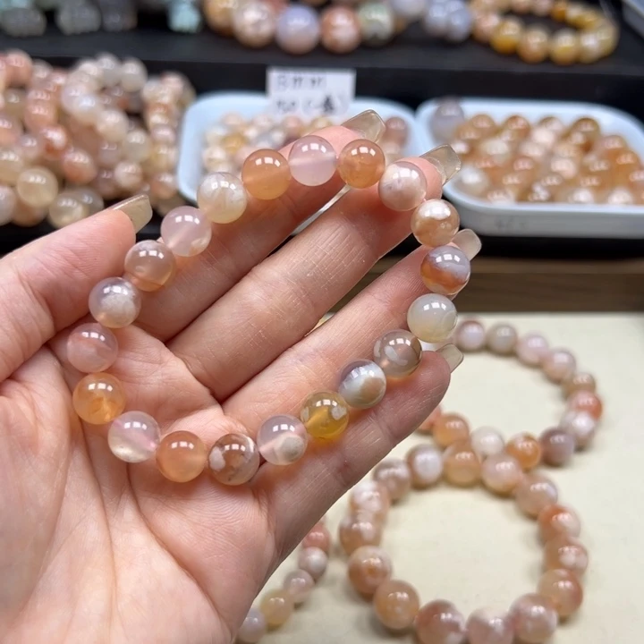 玛瑙/玉髓未镶嵌手链9mm 糖果25