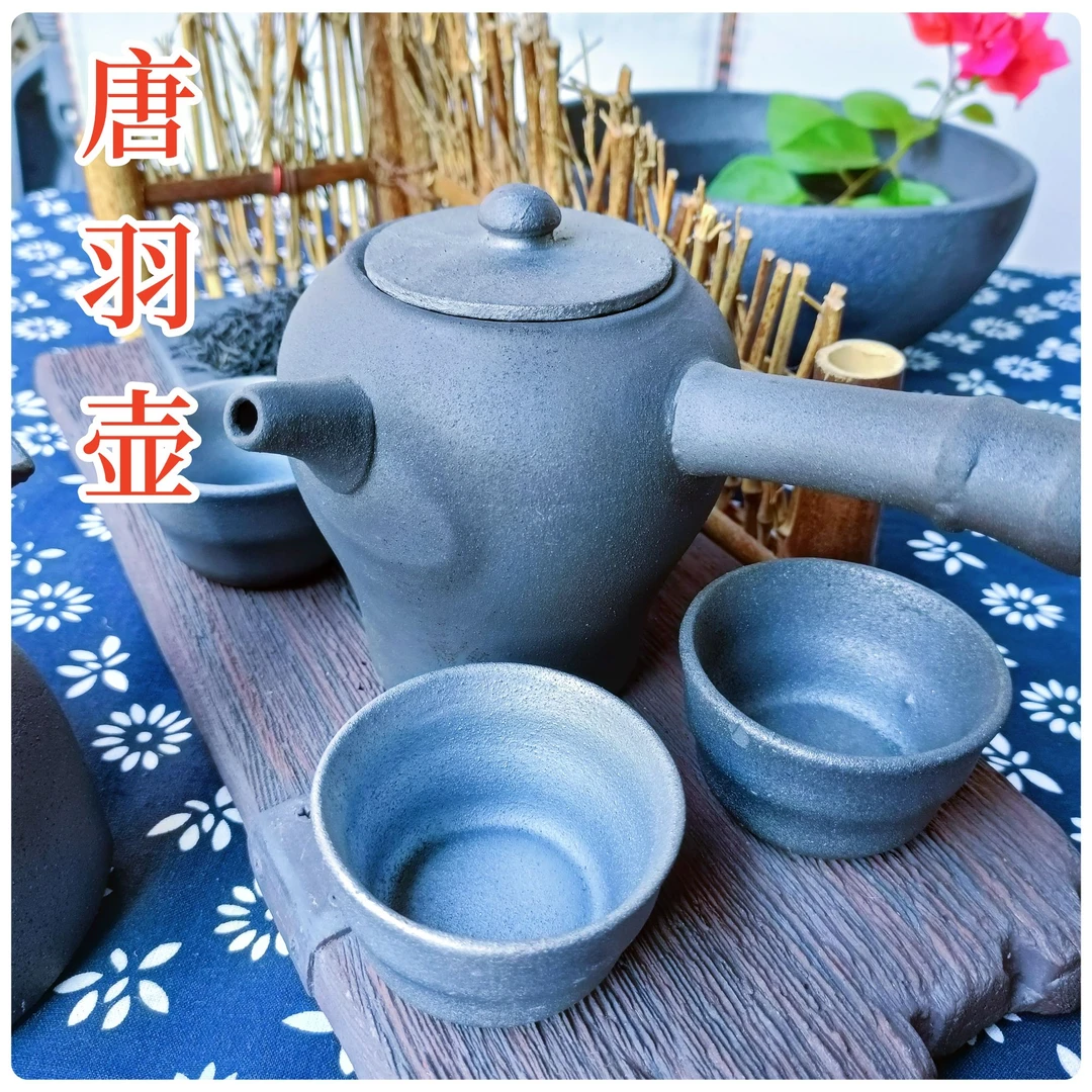 唐羽壶非遗鲁塘砂罐黑陶茶器茶壶传统中式手工陶土黑砂无涂层无釉