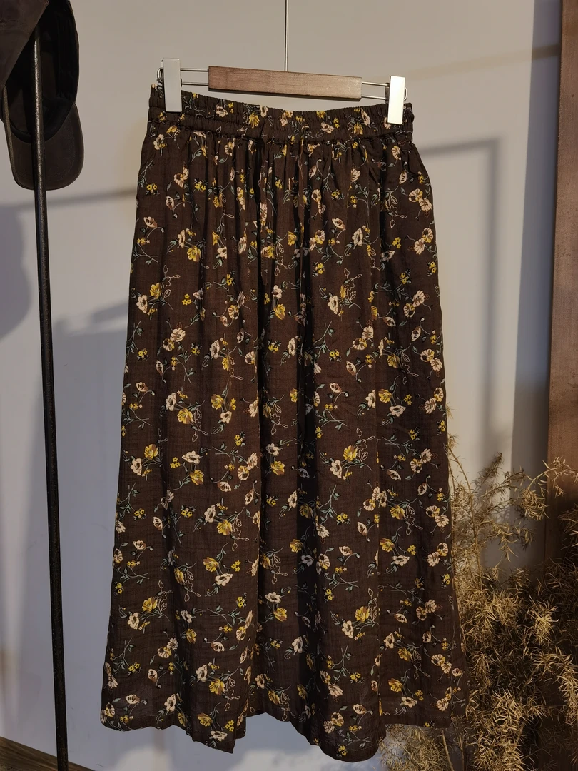 0135复古休闲碎花半裙85/140