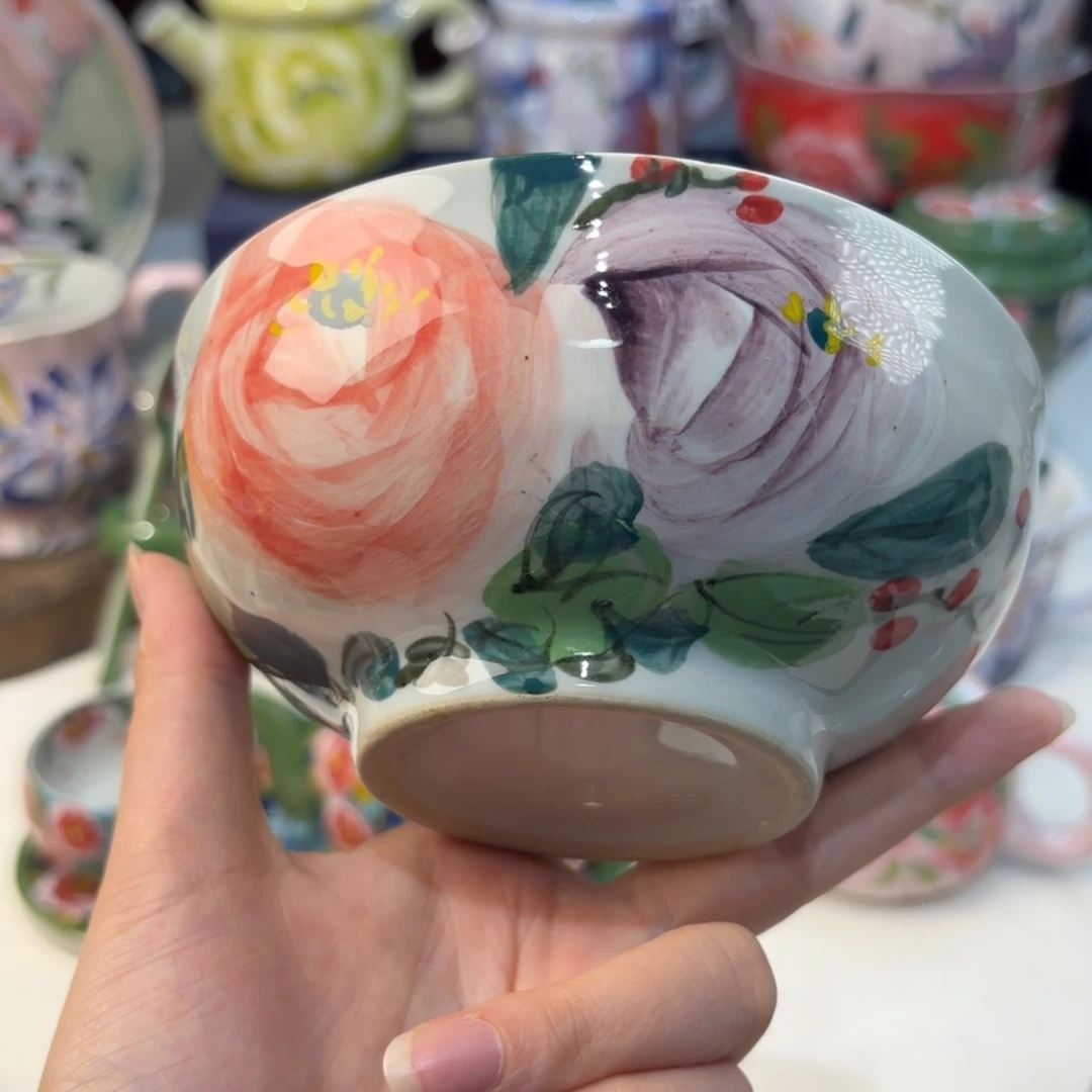 瓷片景德镇手绘高温釉下彩陶瓷茶具
