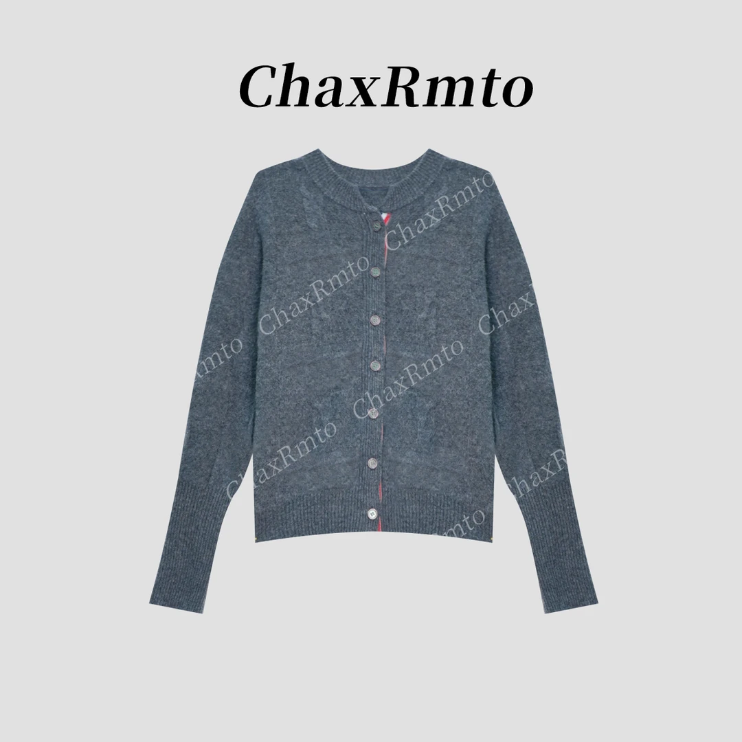 ChaxRmto斯斯25秋冬时尚针织圆领纽扣开衫毛衣SD1A2362