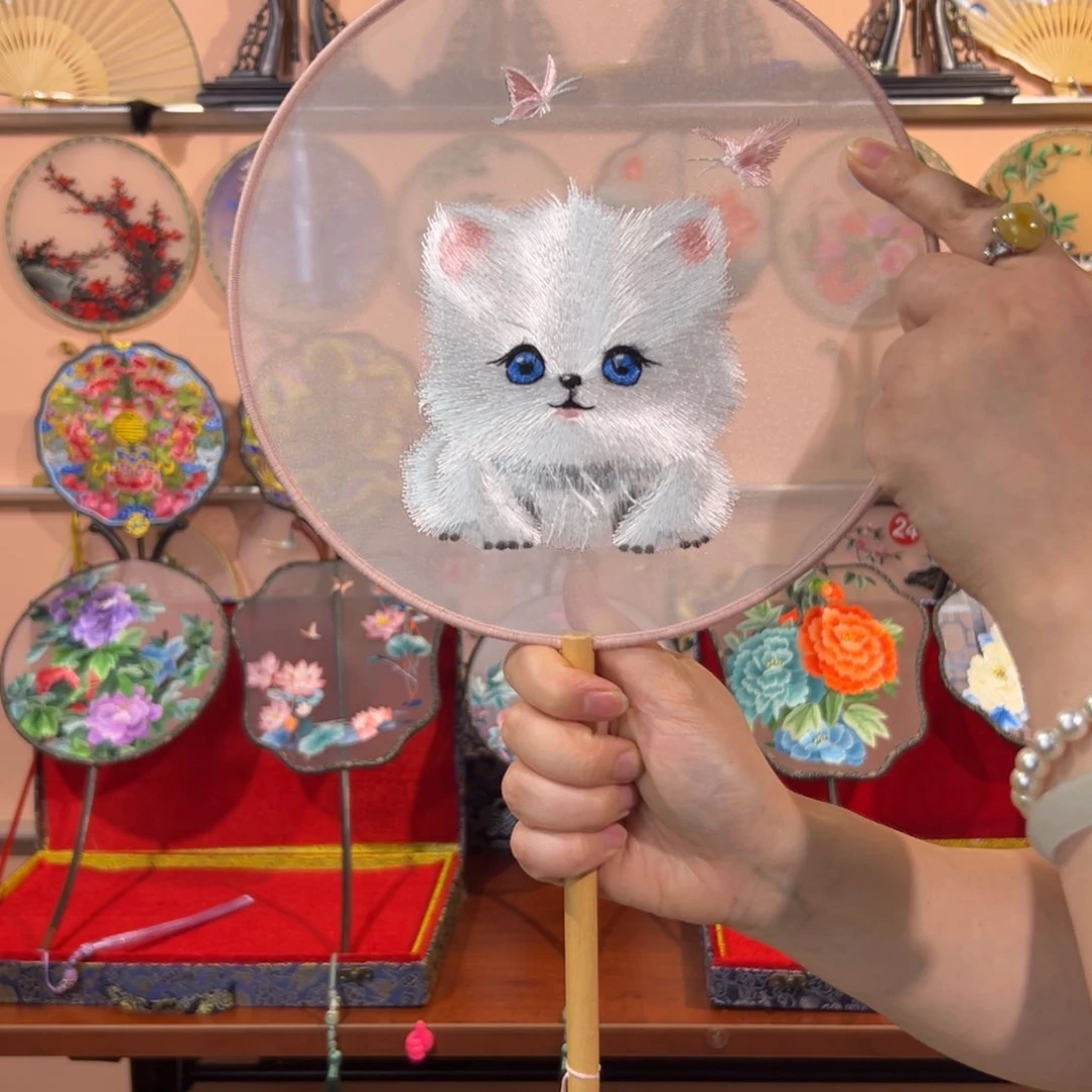 真丝双面绣猫咪福利