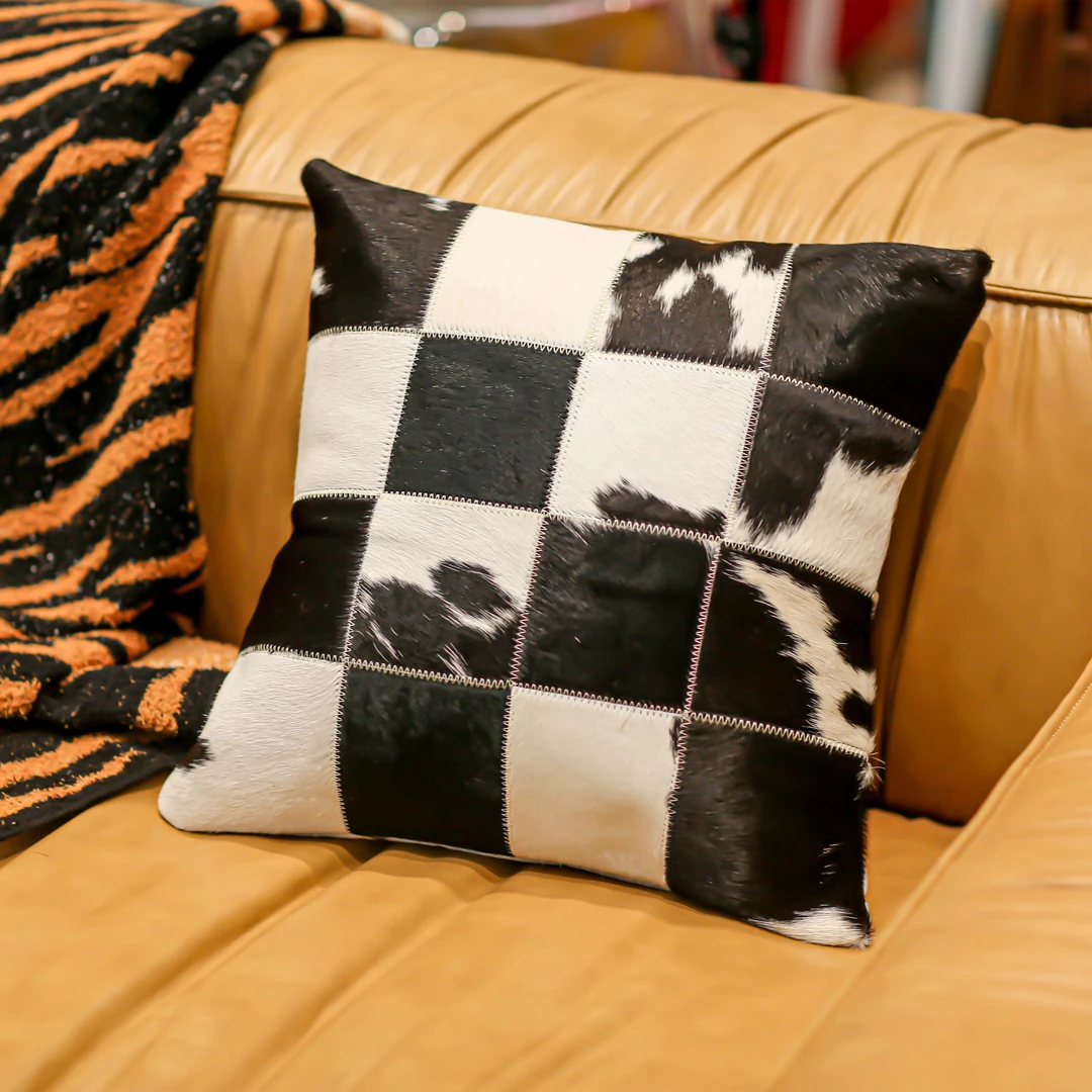 【本尼家专属】时尚牛皮抱枕靠枕沙发装饰拼接抱枕
