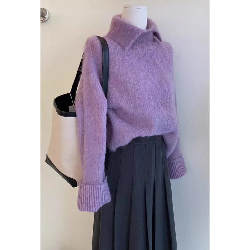 大码女装秋冬套装女2025新款气质显瘦针织毛衣高腰半身裙两件套潮