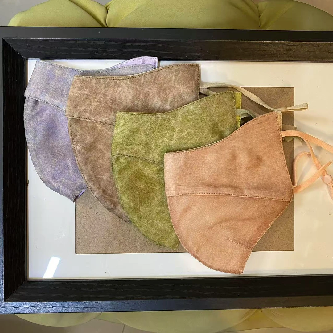 100%桑蚕丝欧根纱面罩，时尚洋气遮阳防晒透气舒适