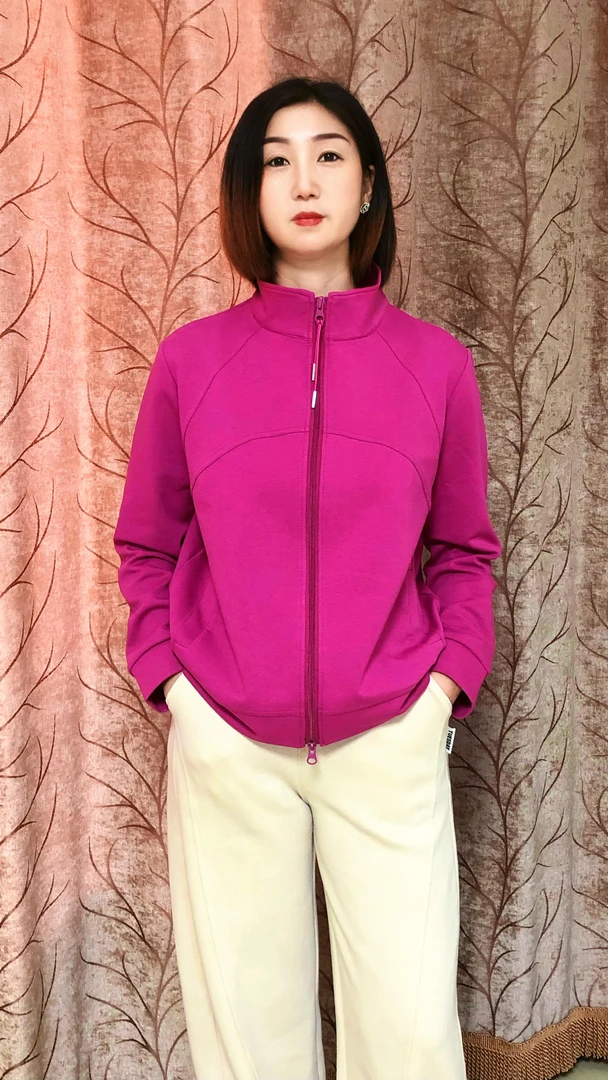 春季新款加绒开衫外套彩色显瘦时尚加厚百搭休闲女款立领春秋上衣