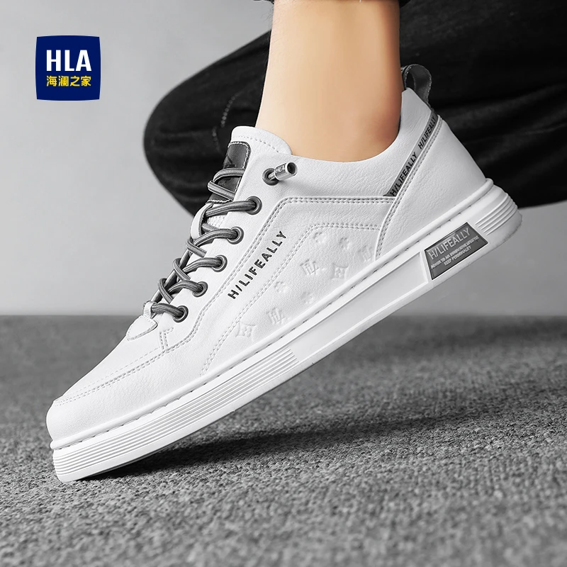 HLA/海澜之家一脚蹬小白鞋男款2025秋冬新款时尚休闲板鞋软底男鞋