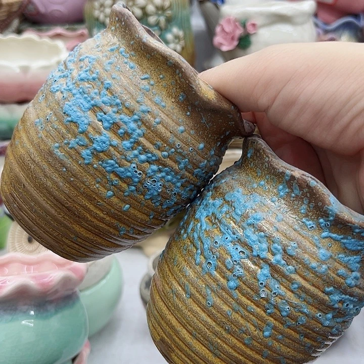 多肉绿植陶瓷花盆9.9包邮，有孔