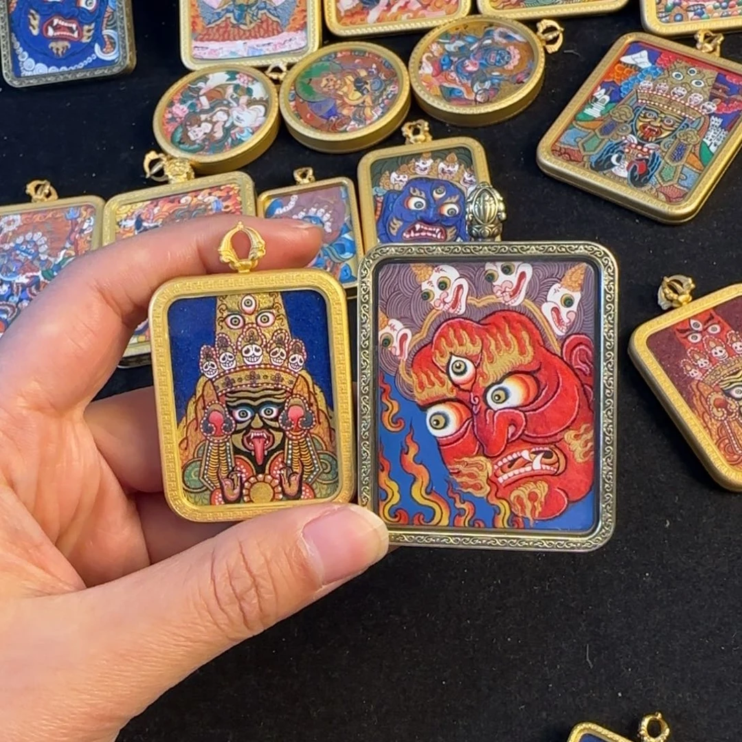 吊坠荔*饴扎基拉姆➕马头明王热贡唐卡