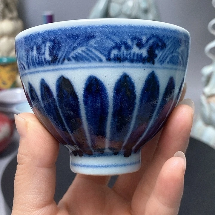 旧藏青花鸡心杯全品