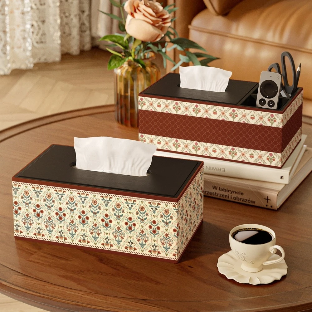 纸巾盒美式复古2025新款茶几桌面遥控器收纳盒卧室化妆室卫生纸盒