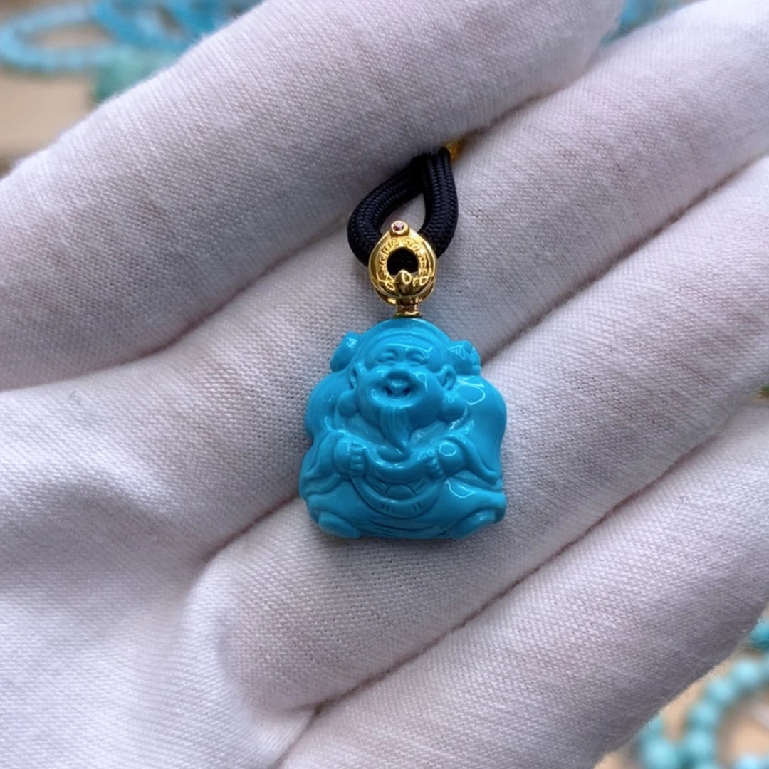 绿松石18K金镶嵌珠宝奇石