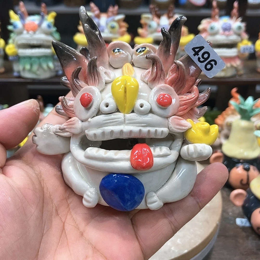 摆件直播间手工抽象陶瓷摆件496