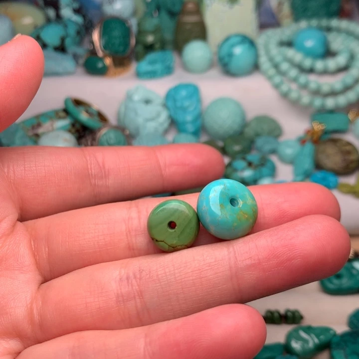 绿松石隔珠未镶嵌偏*