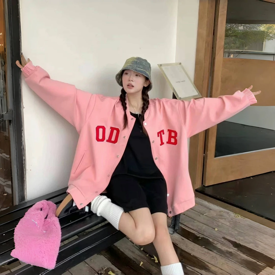 断码捡漏~玛芬甜茶 / 美式校园棒球服外套11864花契200斤胖mm
