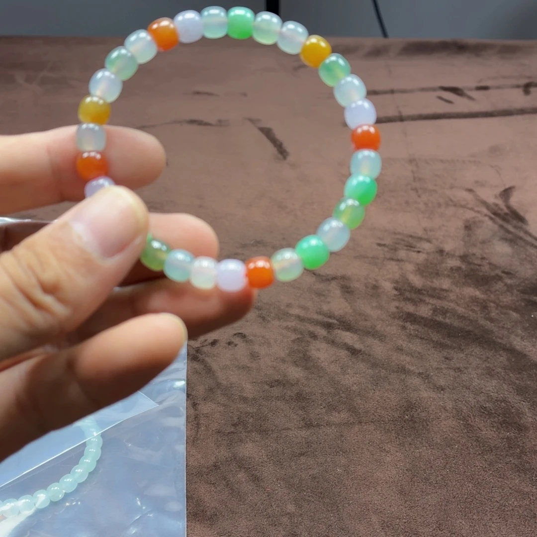 未镶嵌定制翡翠翡翠彩虹手串