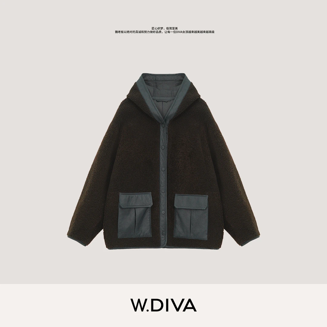 W.Diva【一生不变】西班牙进口美丽奴皮毛一体外套34C231084