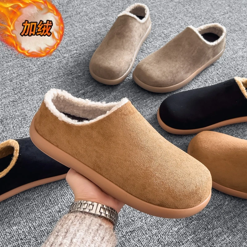 潮牌上新新款小土豆雪地靴男2025年冬季一脚蹬勃肯室内半拖鞋加绒